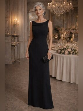 Andrea Polizzi for Rex Lester Black A-Line Gown | Formal Elegant Evening Dress